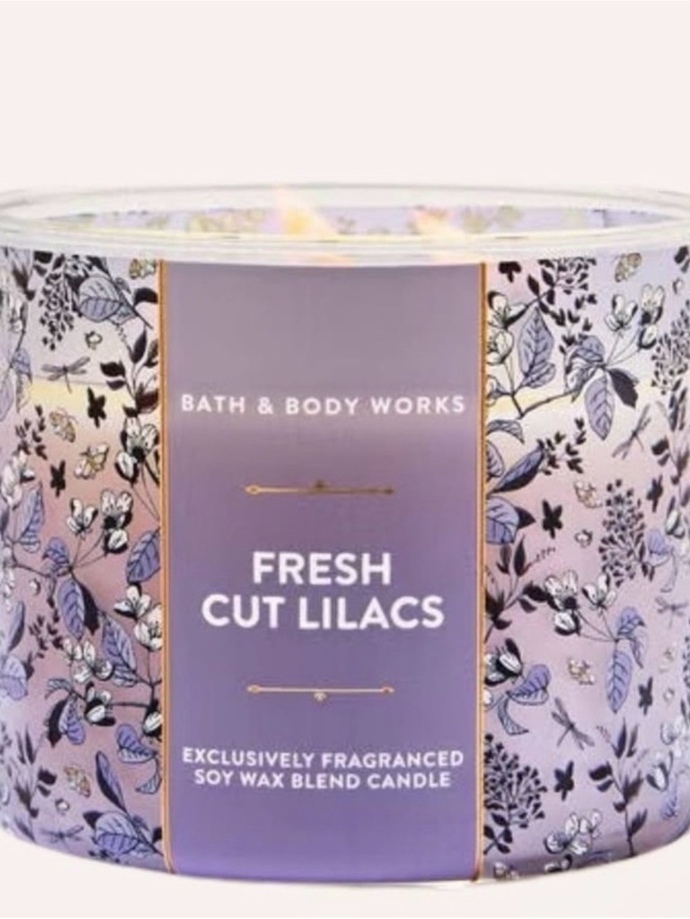 Bath & Body Works Fresh Cut Lilacs 3-Wick Candle - Lavender Purple NWT